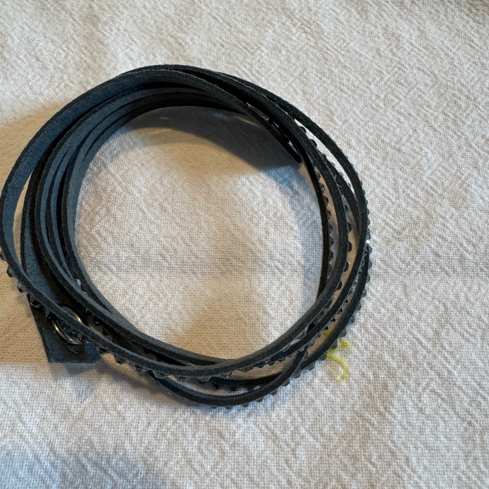 Swarovski Black Leather Wrap Bracelet